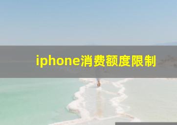 iphone消费额度限制