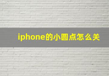 iphone的小圆点怎么关