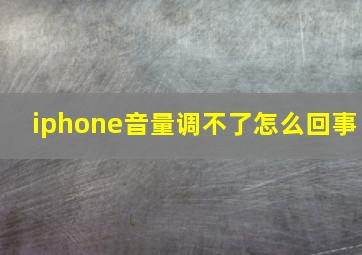 iphone音量调不了怎么回事