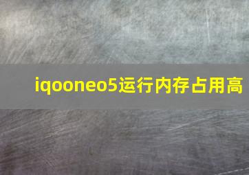 iqooneo5运行内存占用高