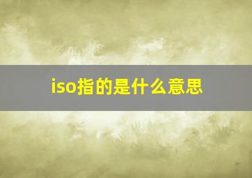 iso指的是什么意思