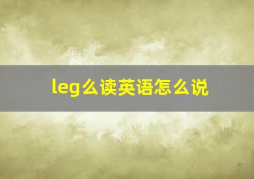 leg么读英语怎么说