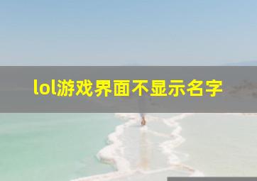 lol游戏界面不显示名字