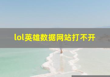 lol英雄数据网站打不开