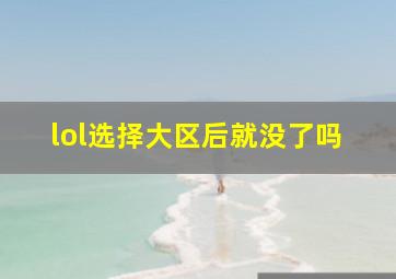 lol选择大区后就没了吗