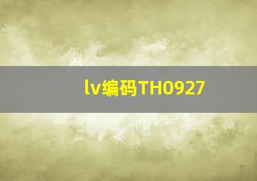 lv编码TH0927