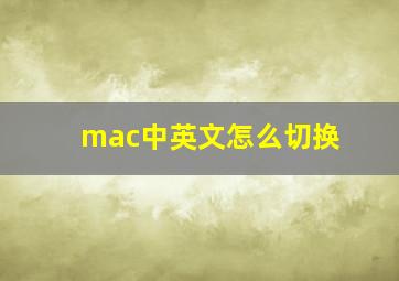 mac中英文怎么切换