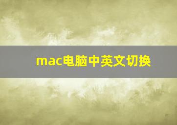 mac电脑中英文切换