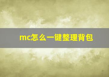 mc怎么一键整理背包