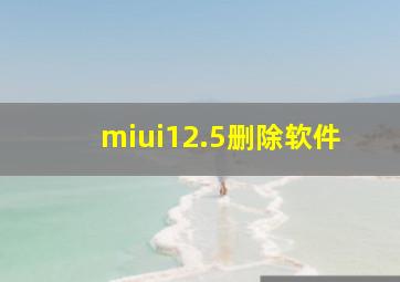 miui12.5删除软件