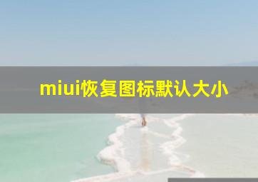 miui恢复图标默认大小