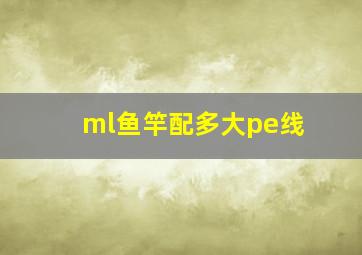 ml鱼竿配多大pe线