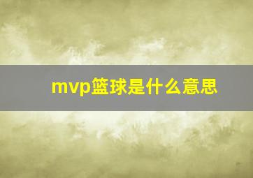 mvp篮球是什么意思