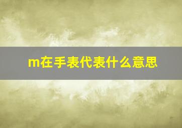 m在手表代表什么意思