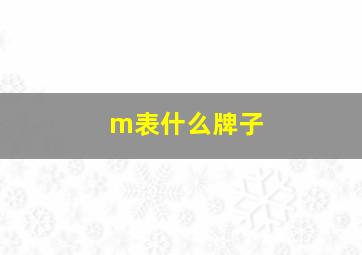 m表什么牌子