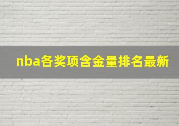 nba各奖项含金量排名最新