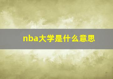 nba大学是什么意思