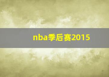 nba季后赛2015