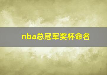 nba总冠军奖杯命名