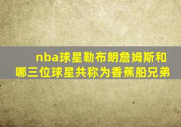 nba球星勒布朗詹姆斯和哪三位球星共称为香蕉船兄弟