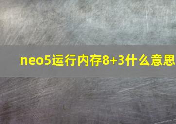 neo5运行内存8+3什么意思