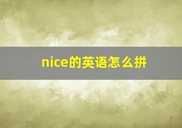 nice的英语怎么拼