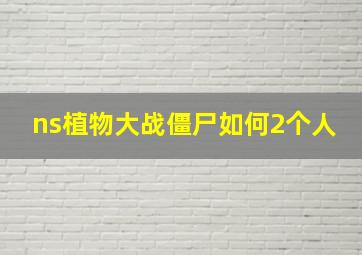 ns植物大战僵尸如何2个人