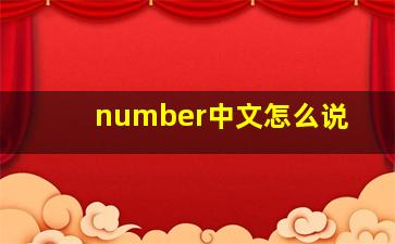 number中文怎么说