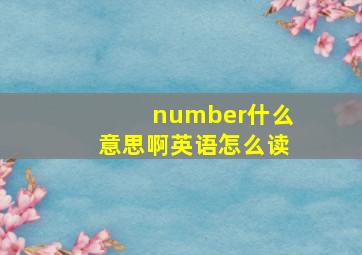 number什么意思啊英语怎么读