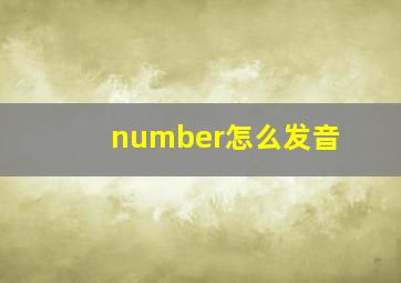 number怎么发音