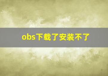 obs下载了安装不了