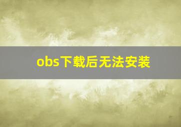 obs下载后无法安装