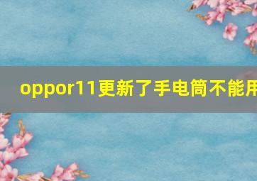 oppor11更新了手电筒不能用