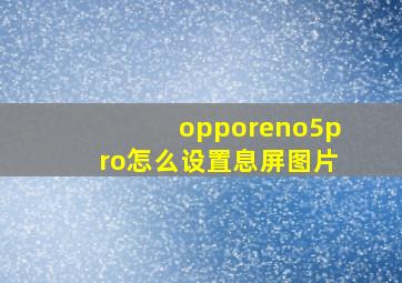 opporeno5pro怎么设置息屏图片