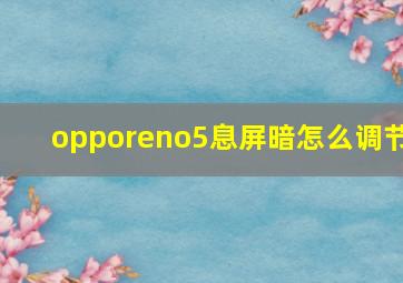 opporeno5息屏暗怎么调节