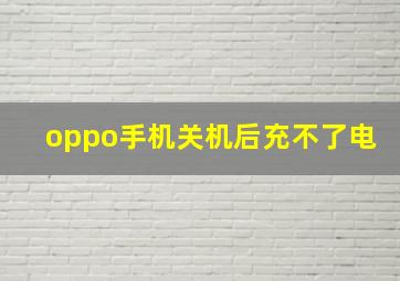 oppo手机关机后充不了电