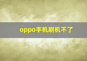 oppo手机刷机不了