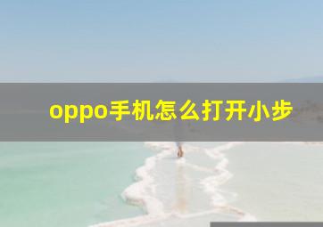 oppo手机怎么打开小步