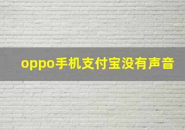 oppo手机支付宝没有声音