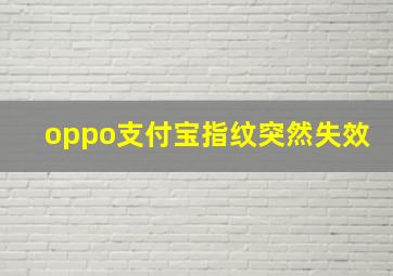 oppo支付宝指纹突然失效