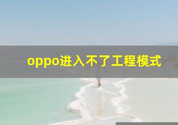 oppo进入不了工程模式