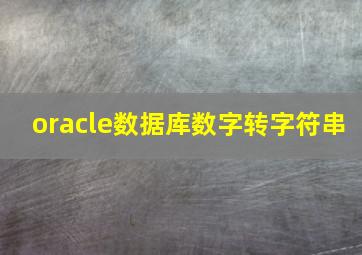 oracle数据库数字转字符串