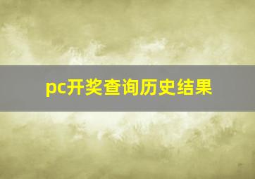 pc开奖查询历史结果