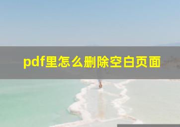 pdf里怎么删除空白页面