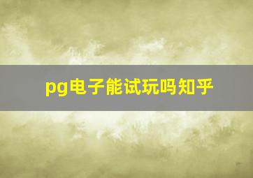 pg电子能试玩吗知乎