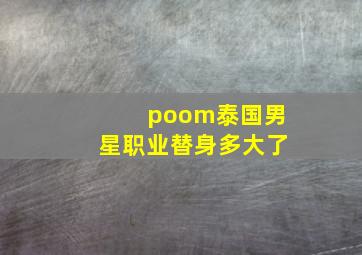 poom泰国男星职业替身多大了