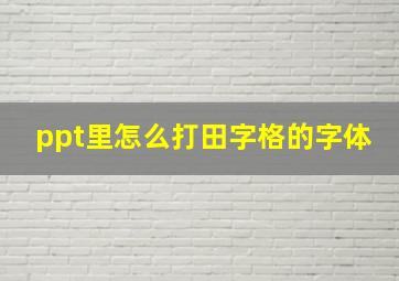 ppt里怎么打田字格的字体