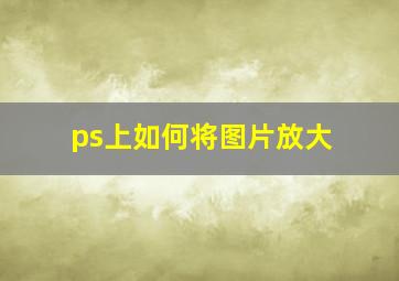 ps上如何将图片放大