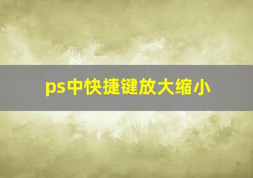 ps中快捷键放大缩小