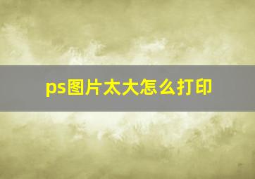 ps图片太大怎么打印